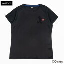 【全品ポイント3倍+最大1000円OFFクーポン】ディズニー Disney レディース テニスウエアー ミッキーマウス テニス ラインストーン ドライTシャツ 8000 DTCWT02 BK(4)