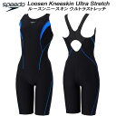 【10,000円以上で使える600円OFFクーポン】スピード speedo レディース フィットネス水着 オールインワン フィールアップ ルースンニースキン FEEL UP LOOSEN KNEESKIN SFW12560 KB