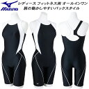 【全品ポイント3倍+5%OFFクーポン】ミズノ MIZUNO レディース フィットネス水着 オールインワン STROKE ONE ピースバック N2JGC301...