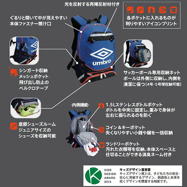 【P3倍+10%OFFクーポン】アンブロ サッカー ジュニアフットボールパック UJS1635J NVY