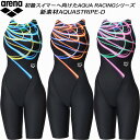 アリーナ arena レディース 競泳水着 FINA承認 ハーフスパッツ 着やストラップ AQUA STRIPE-D FAR-3573W