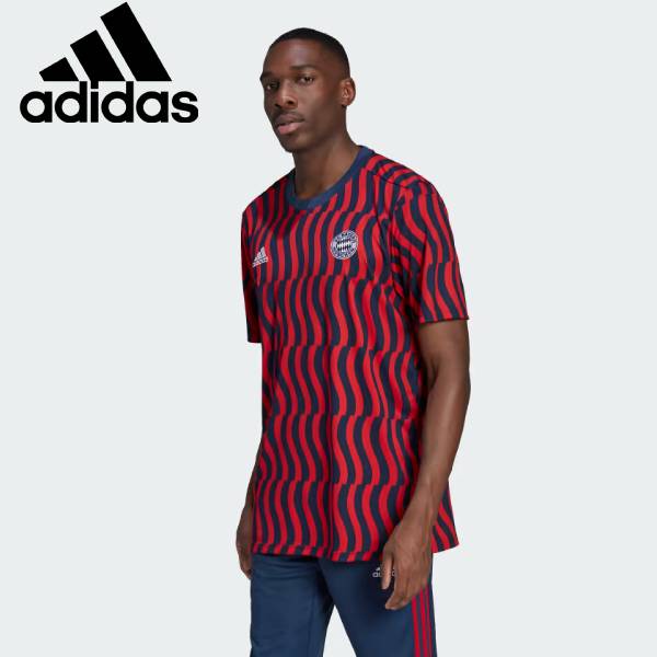 【全品ポイント2倍+最大1500円OFFクーポン】アディダス adidas メンズ サッカーウエアー 21 22 FCバイエルン ミュンヘン プレマッチ ジャージー HM234 HA2651