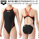 【全品ポイント2倍&300円OFFクーポン】アリーナ arena レディース 競泳水着 練習用 ワンピース オープンバック ダブルストラップ タフスキンT2E SAR-4106W BKRD