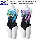 【全品ポイント3倍+5%OFFクーポン】ミズノ MIZUNO レディース フィットネス水着 ワンピース STROKE ONE ピースバック N2JAA826