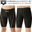 【全品ポイント3倍+最大1000円OFFクーポン】アリーナ arena メンズ フィットネス水着 スパッツ ハーフレッグ LAR-4300 BKGD