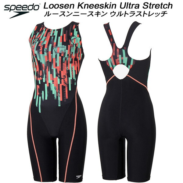 【全品ポイント3倍+最大999円OFFクーポン】スピード speedo レディース フィットネス水着 オールインワン STRIPES DELIGHT LOOSEN KNEESKIN Ultra Stretch ECO SFW12450 MN