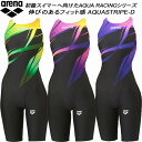 【全品ポイント3倍+最大2000円OFFクーポン】アリーナ arena レディース 競泳水着 WA承認 ハーフスパッツ オープンバック 着やストラップ AQUA STRIPE-D AS5FRC59L