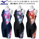 【全品ポイント3倍+最大2000円OFFクーポン】ミズノ MIZUNO レディース フィットネス水着 オールインワン STROKE ONE ピースバック【AYA COLLECTION】N2JGC808