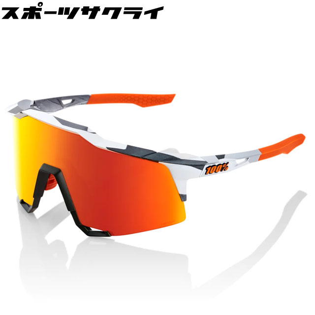 サングラス SPEEDCRAFT 100% ワンハンドレッド Soft Tact Grey Camo HiPER Red Multilayer Mirror Lens 野球 スポーツサングラス 一般 大人 60007-00010