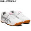 アシックス ジュニオーレ JUNIOLE 6 IN ホワイト マコブルー フットサル インドア ベルクロシューズ 【asics2022Q3】 1104A044-105