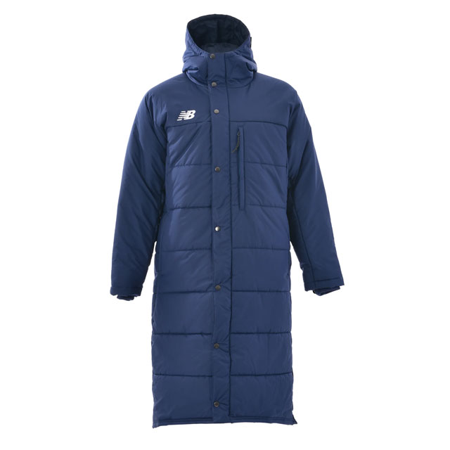 ニューバランス パデッドロングコート ネイビー サッカー フットサル ウェア ベンチコート JMJF1424-NV ※返品・交換・キャンセル不可商品
