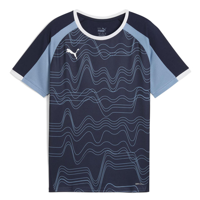 プーマ ジュニア INDIVIDUALLIGA グラフィック SS 半袖シャツ JR ネイビー ブルー サッカー フットサル トレーニングウェア プラシャツ 6...