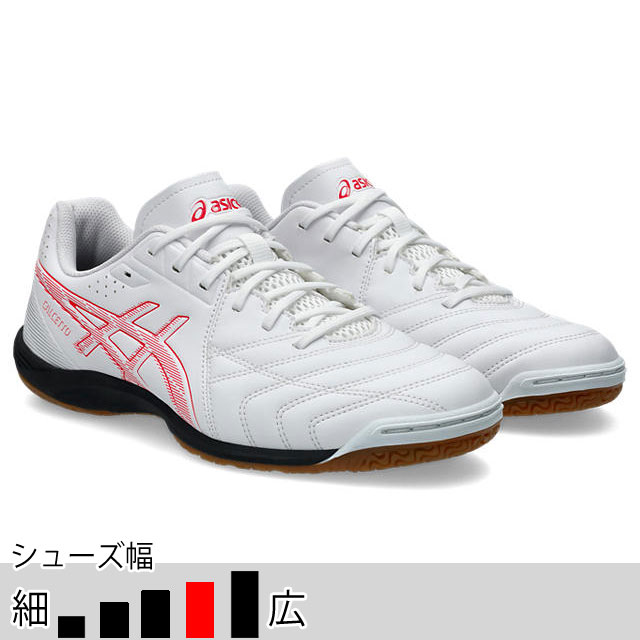 アシックス カルチェット WD 9 ホワイト ピンク フットサル インドアシューズ 屋内シューズ ワイドモデル (asics2025Q1) 1113A037-102
