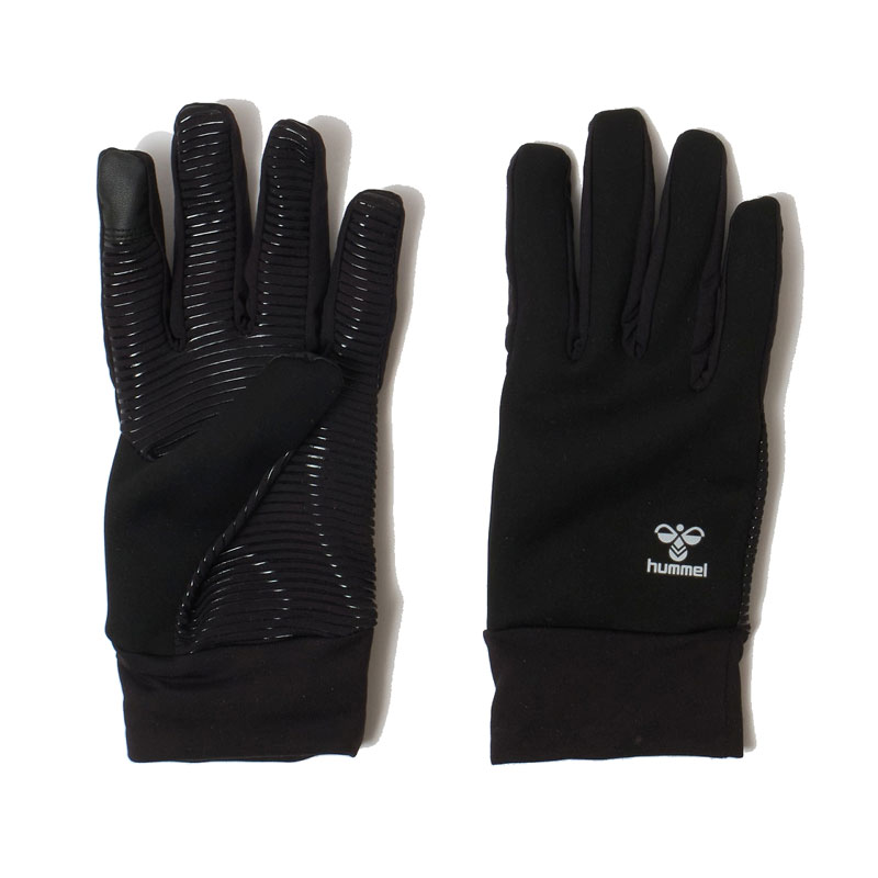 ヒュンメル フィールドグローブ ブラック サッカー フットサル 手袋 防寒 滑り止め 再帰反射 HFA3069