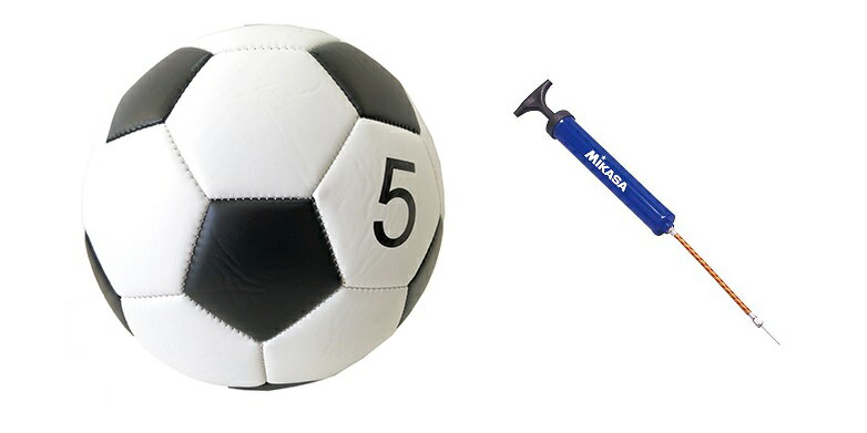 サッカーボール 練習球 亀甲 5号球 ハンドポンプセットサッカー ボール 一般 大人 子供 公園ネット注文 サッカー 用品 セール