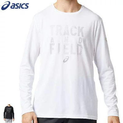 アシックス asics 陸上 ウエア 長袖シャツ 練習着 よせがき プリントロングスリーブトップ メンズ 男性用 2091A164【1枚までメール便OK】【返品・交換不可】