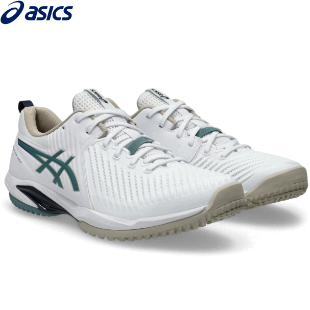 asics アシックス テニスシューズ 優れたスピード性能と快適性を提供するベーシックモデル PRESTIGE NEO OCはこれまでのメッシュ×人工皮革のアッパーからメイン素材をPU素材に変更しリニューアル。 アッパー前足部に足を心地よく包み込むPU素材を使用し、耐久性の向上と長時間着用時の快適性を追求。 ミッドソールに採用したFLYTEFOAM（フライトフォーム）は 軽量かつ快適なクッション性をサポート。 オムニコートやクレー、土のコートでのプレーにおすすめのシューズです。 ■サイズ： 22.5～29.0cm ■カラー： 101：White/Foggy Teal ■足幅/ラスト： WIDE / 幅広 ■アッパー素材： 合成樹脂・人工皮革（合成皮革）・合成繊維 ■アウター素材： ゴム底 ■インナーソール： 合成樹脂(EVA）/取り替え式 ■生産地：Indonesia / Vietnam ■備考： オムニ・クレーコート用 （公財）日本ソフトテニス連盟公認 ※当店とメーカーの在庫を合わせた数を表示しておりますので 稀に欠品する場合もございます。 ※配送方法の注意事項 メール便・宅配便について メーカー希望小売価格はメーカーサイトに基づいて掲載しています