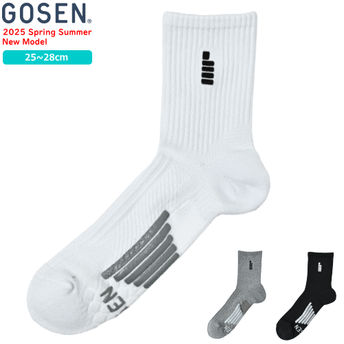 GOSEN ゴーセン ソックス 高機能ソックス（先丸）ミドルソックス 靴下 滑り止め付き ソフトテニ ...