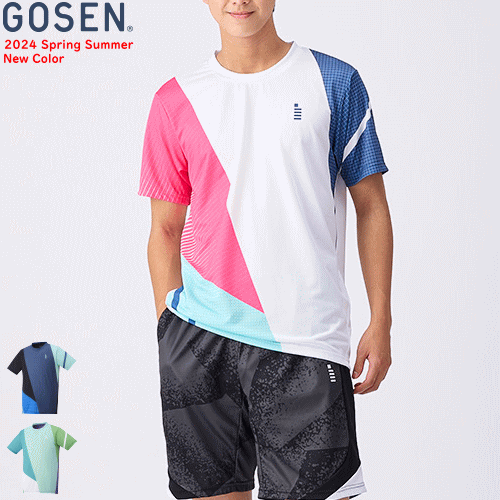 ＼SALE 40%OFF／GOSEN ゴーセン ゲームシャツ ユニホーム 半袖シャツ ソフトテニス バドミントン ウェア T2406 [ユニセックス：男女兼用]【1枚までメール便OK】