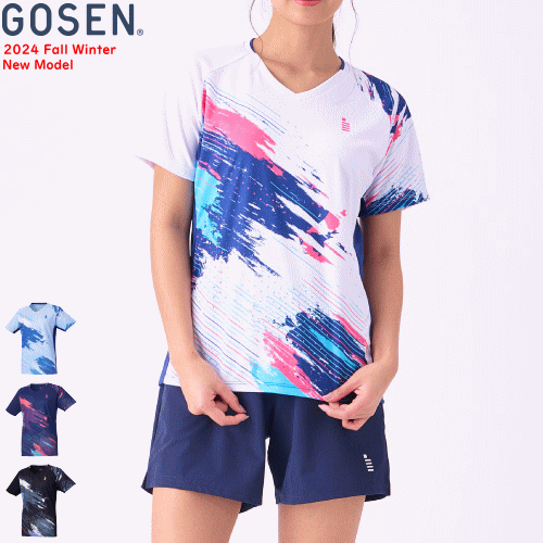 GOSEN ゴーセン ゲームシャツ ユニホーム 半袖シャツ ソフトテニス バドミントン ウェア T2441[レディース：女性用]【1枚までメール便OK】