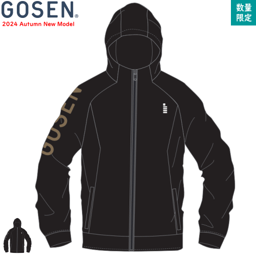 GOSEN ゴーセン ボンディングパーカー ジャケット ソフトテニス ウェア バドミントン ウェア 防寒着 移動着 W24A03 ユニセックス 男女兼用