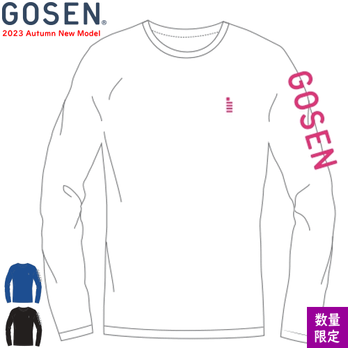 GOSEN ゴーセン ロングスリーブTシャツ 長袖シャツ ロンティ ソフトテニスウェア バドミントンウェア 練習着 着替え ロゴ入りシャツ JPT38 ユニセックス：男女兼用 【1枚までメール便OK】