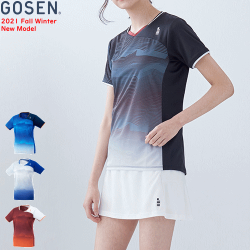 ★最大10%OFFクーポン配布中！7/26 1:59まで★GOSEN ゴーセン ソフトテニス ウェア バドミントン ウェア ゲームシャツ ユニホーム 半袖シャツ［T2147］[レディース：女性用]【1枚までメール便OK】