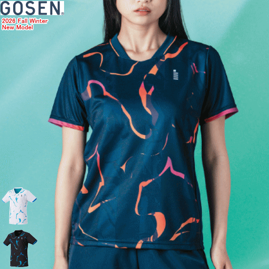 GOSEN ゴーセン ゲームシャツ ユニホーム 半袖シャツ ソフトテニス バドミントン ウェア T2641 レディース 女性用【1枚までメール便OK】