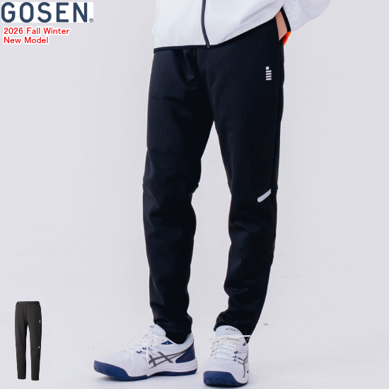 GOSEN ゴーセン ウエア ■サイズ SS.S.M.L.O.XO ■カラー (39)ブラック ■素材 本体／ポリエステル92％、ポリウレタン8％ リブ部分／ポリエステル95％、ポリウレタン5％ ■原産国 中国製 ■詳細 ストレッチ 両サイドにポケット付き ウエストの内側に引き紐付き ※当店とメーカーの在庫を合わせた数を表示しておりますので 稀に欠品する場合もございます。 ※配送方法の注意事項 メール便・宅配便について メーカー希望小売価格はメーカーサイトに基づいて掲載しています