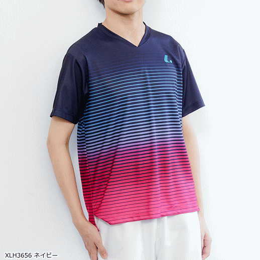 ソフトテニス館のLUCENT ルーセント ゲームシャツ(襟なし) 半袖シャツ ユニホーム ソフトテニス ウェア ユニセックス 男女兼用 XLH365【1枚までメール便OK】｜アングル3
