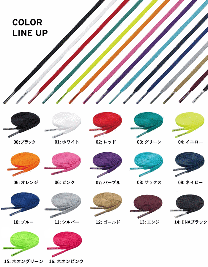 MIZUNO ミズノ ゼログライドシューレース(平型／幅：4mm) 靴紐 靴ひも テニス ソフトテニス バドミントン グッズ アイテム [P1GZ2021］【5個までメール便OK】
