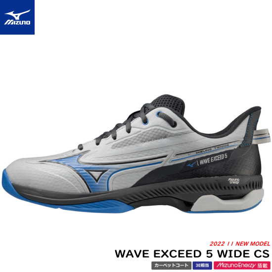 MIZUNO ミズノ ソフトテニスシューズ WAVE EXCEED 5 WIDE CS ウエーブ エクシード [カーペットコート用：ワイド/3E] [61GR2311］
