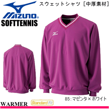 【50%OFF】MIZUNO［ミズノ］ ソフトテニス ウェア スウェットシャツ［A75LM100］【ユニセックス/ジュニア V首トレーナー/中厚】【メール便不可】【M18SS】【返品・交換不可】