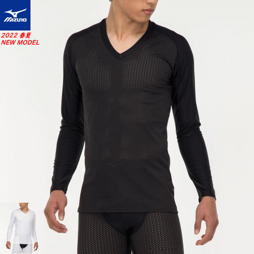 MIZUNO ミズノ インナーウェア ドライエアロフローインナーシャツ（ロングスリーブ）長(zhǎng)袖インナー ソフトテニス バドミントン ウェア [メンズ：男性用]［62JA2050］【1枚までメール便OK】