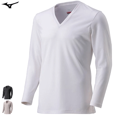 ★5%OFFクーポン配布中！5/5 18時〜6h限定★ミズノ ブレスサーモ 発熱ウエア 肌着 下着 男性用 メンズ Vネック長袖シャツ MIZUNO BREATH THERMO C2JA0610【ブレスサーモアンダーウエア】【1枚までメール便OK】