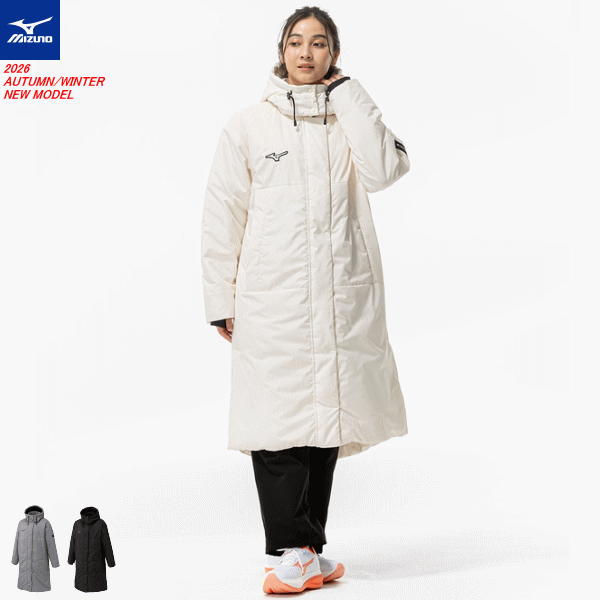 MIZUNO ミズノ スポーツウェア ダウンよりも温かい、テックフィルブレスサーモ！ テックフィルブレスサーモが吸湿発熱し、保温性にも優れた1着。 スポーツ時だけでなく日常でも使えるテックフィルブレスサーモロングコート。 ■ダウンよりも温かい、テックフィルブレスサーモ！（素材比較） ■テックフィルブレスサーモが吸湿発熱し、保温性にも優れているため寒い外へも飛び出したくなる1着。 ■スポーツ時だけでなく日常でも使えるテックフィルブレスサーモロングコート。 ■急に雨がぱらついた時も弾いてくれる撥水素材を表地に使用。 ■家庭での手洗いも可能なイージーケアアウター。 ■サイズ： S、M、L、XL ■カラー： 02：スノーホワイト 08：フロストグレー 09：ブラック ■素材： 表地：ポリエステル100％ 裏地：ポリエステル100％ 中綿、本体：ポリエステル79％、アクリレート（ブレスサーモ）21％ フード、衿、前立、袖：ポリエステル100％ インナーカフス部：ナイロン82％、ポリウレタン18％ ■原産国：中国製 ■商品の実寸（商品の仕上がり寸法） 後丈：S／104.9cm、M／108cm、L／111.1cm、XL／114.2cm 胸回り：S／115cm、M／118cm、L／121cm、XL／124cm 肩幅：S／50.8cm、M／52cm、L／53.2cm、XL／54.4cm 袖丈：S／57.5cm、M／59cm、L／60.5cm、XL／62cm 女性モデル162cm Mサイズ着用 ※当店とメーカーの在庫を合わせた数を表示しておりますので 稀に欠品する場合もございます。 ※配送方法の注意事項 メール便・宅配便について メーカー希望小売価格はメーカーサイトに基づいて掲載しています