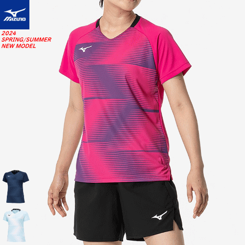 MIZUNO ミズノ ゲームシャツ 半袖シャツ ユニホーム ソフトテニス バドミントン ウェア [レディース：女性用]62JAB203【1枚までメール便OK】 1