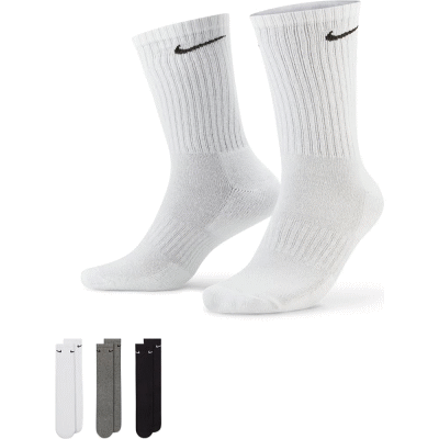 乐天商城 - ナイキ NIKE 3足組 ソックス 靴下 スポーツソックス 3P エブリデイ クッション クルー ソックス 通学 部活 SX7664 964