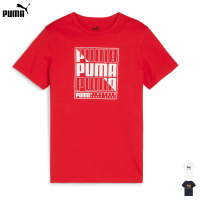 PUMA プーマ Tシャツ 半袖シャツ スポーツウェア キッズ ジュニア 子供用 グラフィックス ワーディング 半袖Tシャツ 681330【1点までメール便OK】