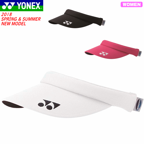 YONEX［ヨネックス］サンバイザー ■サイズ： フリー ■カラー： （007）ブラック （011）ホワイト （654）ベリーピンク ■素材： ポリエステル100% ■生産国：ベトナム製 ■機能： UVカット、吸汗速乾 ※背面ベルトアジャスター式 ※お取寄せ：発送まで1～3日(土日祝日を除く) ※手作業での在庫更新の為、稀に欠品が発生する場合がございます。 メーカー希望小売価格はメーカーサイトに基づいて掲載しています ■ご一緒にいかかがですか？キャップ専用洗濯ネットはこちら！2018 Sprinng & Summer New Model !! YONEX［ヨネックス］サンバイザー