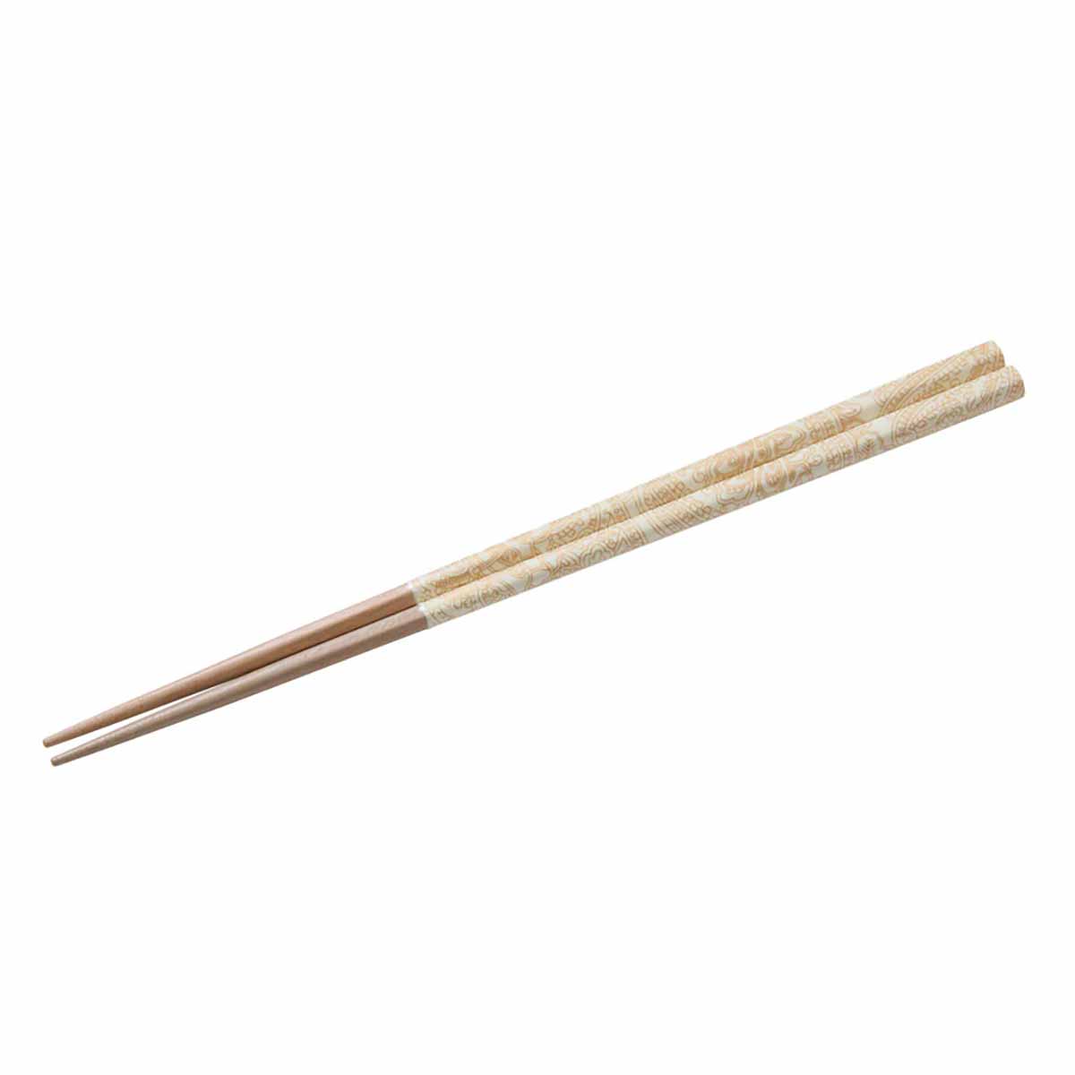 ※当店の商品はすべて日本正規代理店より仕入れた正規品です。【素材】Natural Wood (Malas), Acrylic Urethane Resin Coating【仕様(特徴)】食洗機不可【サイズチャート】長さ：22.5cm【商品説明】長崎の波佐見焼ブランド「マルヒロ」と、福井県の老舗箸メーカー「箸蔵まつかん」によるコラボレーションお箸のEvisen別注デザイン第2弾。今シーズンは白いEvisenオリジナルペイズリーグラフィックをプリント。今回は福が舞い込んできそうな色合いですね。鉛筆と同じ六角形は手に馴染みやすく、自然とお箸を正しく持てるようになると言われています。また細すぎず、程よい厚みがあるため、お箸を持ったときの安定感が使いやすさに繋がっています。カラー：WHITE＜商品の色味、柄に関して＞・商品の撮影画像は光の加減で実際の商品より明るく見える場合がございます。・お客様の端末モニターの環境により実際のカラーと多少の違いが出る場合がありますのであらかじめご了承ください。＜サイズに関して＞・サイズ表はセンチ表記となっております。・サイズスペックには個体差があり1〜2cmの誤差が出る場合がありますので予めご了承下さい。