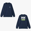 ヘリーハンセン Tシャツ メンズ ヘリーハンセン HELLY HANSEN アウトドア カジュアル ウェア 長袖 Tシャツ ロンT ロング スリーブ スクエア ロゴ ティー HH32413-ON メンズ レディース ユニセックス 24SS 春夏