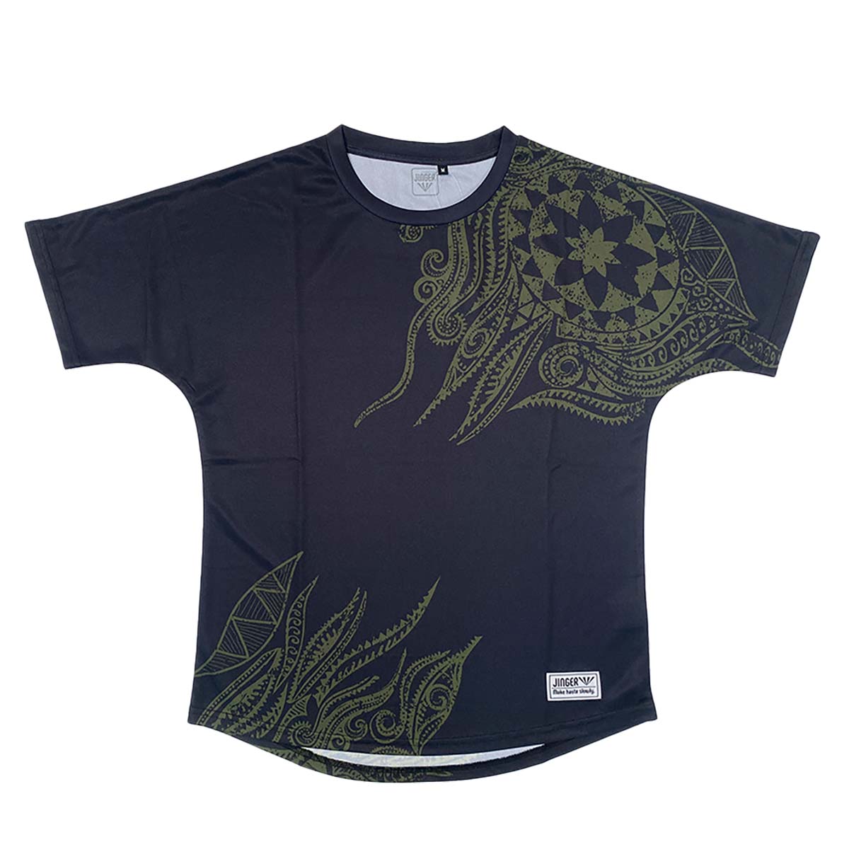 ジンガー JINGER ランニング ウェア 半袖 Tシャツ ルーズフィットドルマン J-1047-BLK メンズ レディー..