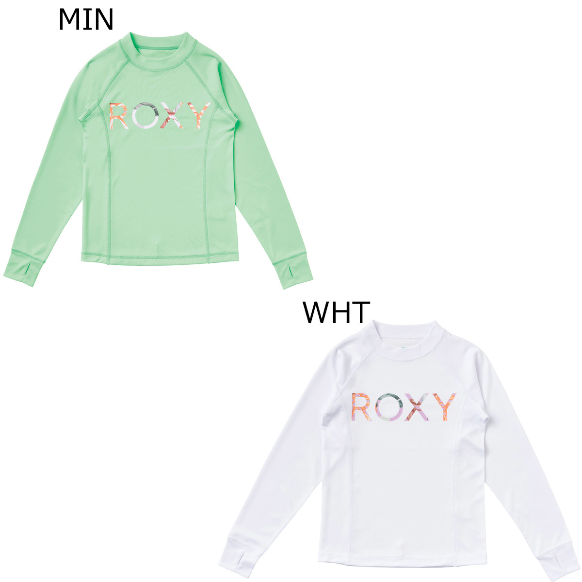 ロキシー サーフ ラッシュガード ジュニア キッズ MINI MERMAID LOGO L/S TLY231107 23SP 春夏 ROXY