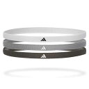 アディダス adidas ジム フィットネス トレーニング ヘアバンド 3本 セット ホワイト/グレー/ブラック ADAC-16203