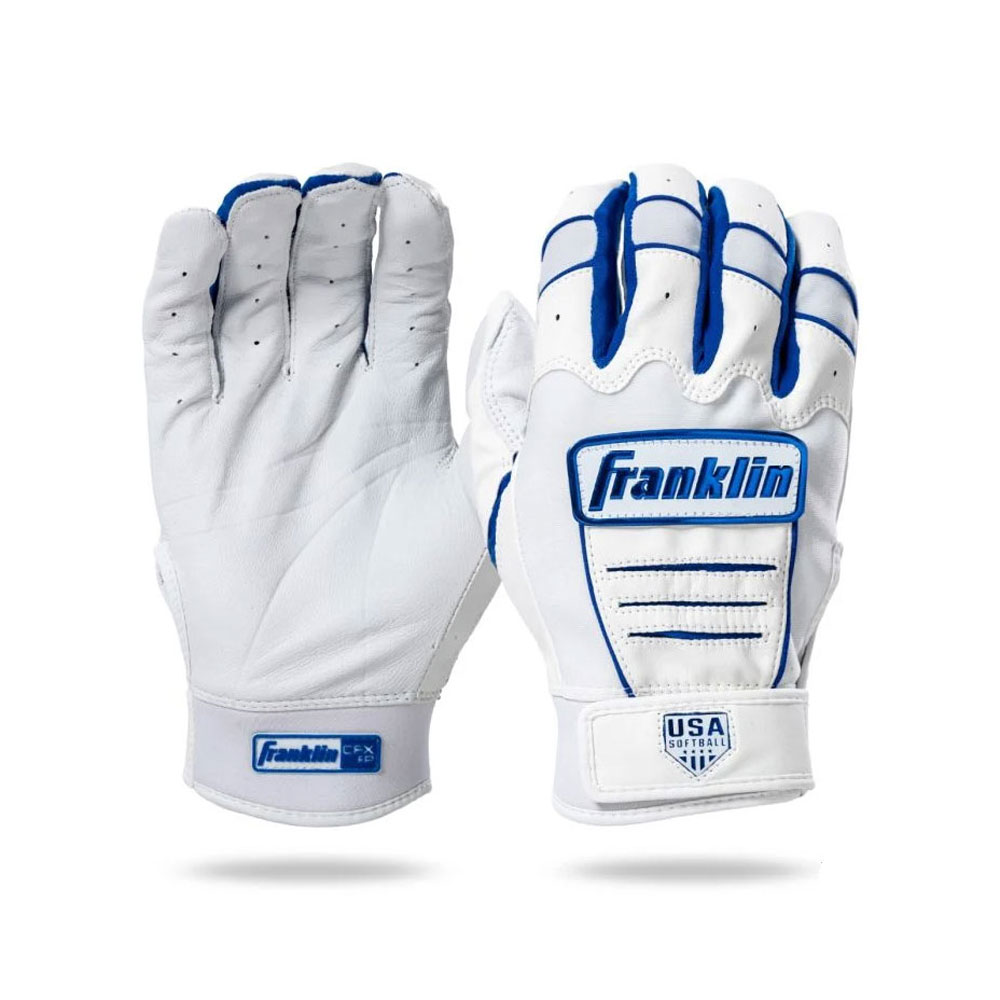樂天商城 - フランクリン Franklin ベースボール 野球 ソフトボール バッティング手袋 CFX PRO FASTPICH WHITE/ROYAL LADIE'S MODEL 20715 レディース 女性