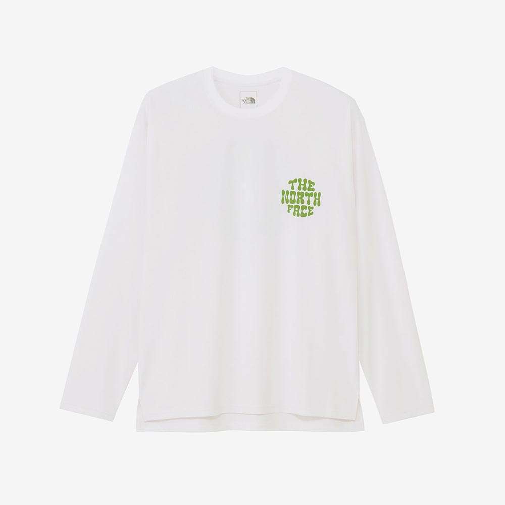 ※当店の商品はすべて日本正規代理店より仕入れた正規品です。【素材】・高い吸汗速乾性をもったTHE NORTH FACE独自の「FLASHDRY」を採用FLASHDRY Recycled Polyester Knit（ポリエステル100％）【仕様(特徴)】・リサイクルポリエステルを採用して、環境に配慮したアイテム・背面に走り続けることと自然の循環をポップに表現したグラフィックをデザイン。「GOOD RUN GOOD WAY」を円形に描き、レトロサイケデリックなフォルムで構成。・「GOOD RUN GOOD WAY」を円形にデザインし、レトロサイケデリックなフォルムで構成。走り続けることと自然の循環をポップに表現したグラフィック。【サイズチャート】〈XS〉着丈:67cm/身幅:48cm/肩幅:44cm/袖丈:57cm/〈S〉着丈:69cm/身幅:50cm/肩幅:47cm/袖丈:58cm/〈M〉着丈:71cm/身幅:53cm/肩幅:49cm/袖丈:60cm/〈L〉着丈:73cm/身幅:55cm/肩幅:51cm/袖丈:61cm/〈XL〉着丈:75cm/身幅:57cm/肩幅:53cm/袖丈:62cm/＜サイズ寸法（実寸）とヌード寸法（適合サイズ）の違い＞サイズ寸法（実寸）は「実際の商品を平置きにした状態でメジャーにて採寸した寸法」です。ヌード寸法（適合サイズ）とは、「標準的な体の寸法に基づいた商品を作るための基準寸法」です。商品吊り札に記載されているのはヌード寸法（適合サイズ）です。＜計測について＞外寸は手で計測しているため、商品によっては若干の誤差（1〜2cm）が生じる可能性があります。素材や商品形状、付属品の有無によって計測方法が異なります。フィット感を確かめるために、お手持ちのウェアを測り、サイズ寸法を比較されることをおすすめいたします。【商品説明】ほどよい厚みで速乾性が高いロングスリーブのランニングウエア▼機能・デザイン▼・ハリ感のあるボックスシルエット・UVケア（UPF15-30、紫外線カット率85%以上）・THE NORTH FACE独自の抗菌防臭加工「DEORANGE」▼おすすめシーン▼・ランニング・ライフスタイル原産国：インドネシアWeight：約170g（Lサイズ）カラー：(W) ホワイト