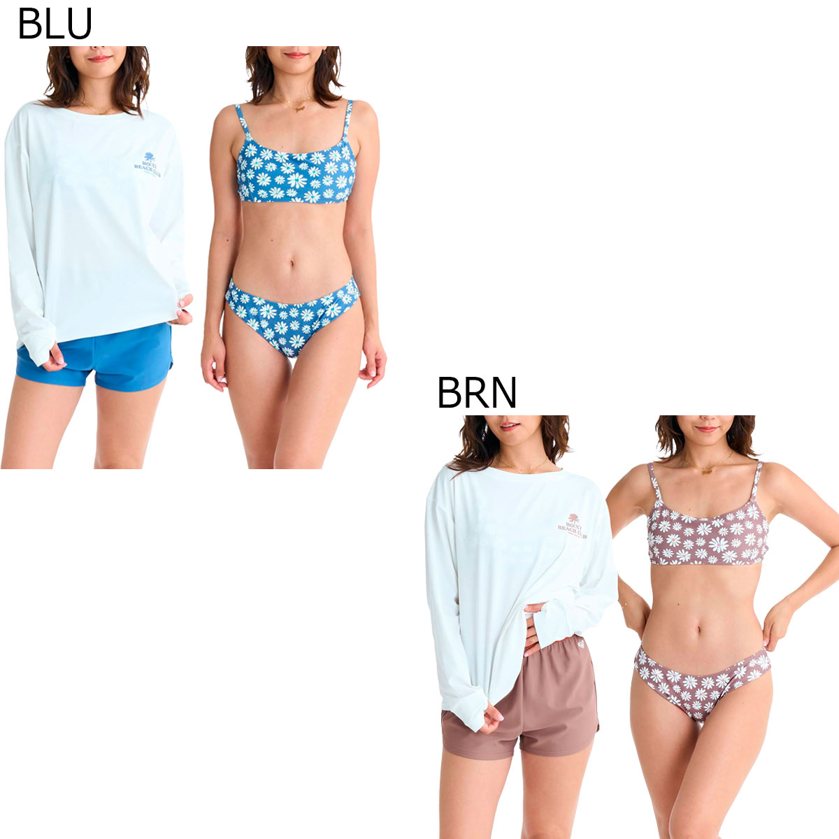 Rakuten - ロキシー ROXY サーフィン サーフ 水着 CORAL DAYS 4点セット 長袖ラッシュT ボードショーツ付き ビキニ セット RSW261007 レディース 女性 26SP 春夏
