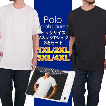 ラルフローレン ビッグサイズ Tシャツ 2枚セット メンズ レディース 大きいサイズ POLO RALPH LAUREN クルーネック tee 丸首 無地 ワンポイント刺繍 XL XXL XXXL 4XL プラスサイズ RY04