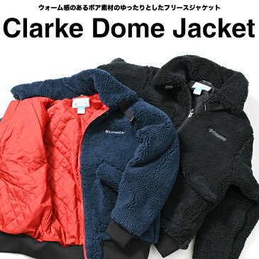 【セール】コロンビア ジャケット モコモコ ボア COLUMBIA フリースジャケット メンズ レディース クラークドームジャケット CLARK DOME JACKET ロゴ アウター 大きいサイズ 防寒 防風 あったか ブラック ネイビー PM3763